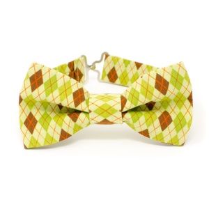 Green & Brown Argyle Boys Bow Tie for Baby Toddler